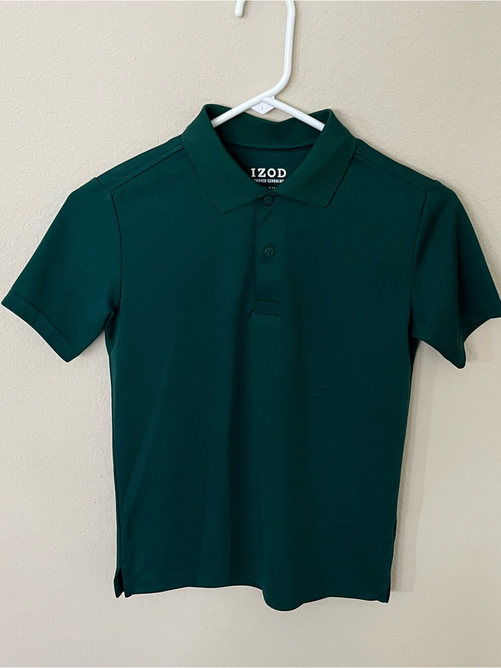 IZOD Boys Hunter Green Performance Polo Shirt Medium 10/12 School Uniform